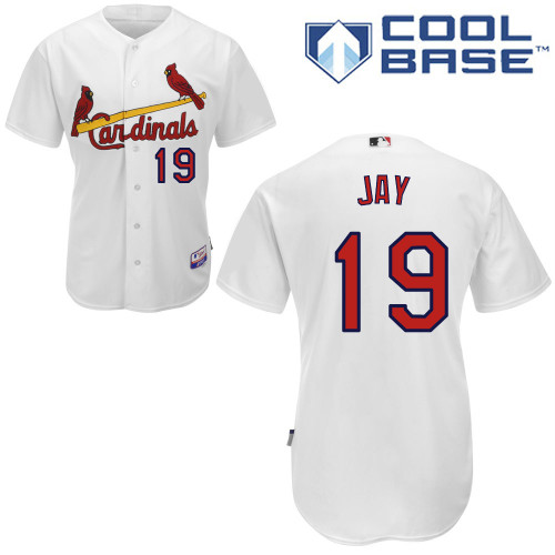 Jon Jay #19 mlb Jersey-St Louis Cardinals Women's Authentic Home White Cool Base Baseball Jersey